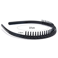 1 sztuk zwykły czarny rozciągliwy elastyczny cienki twardy Metal obręcz do włosów włosów ręcznie pałąk uchwyt zapięcie grzebień Hairgrips z zębami korona 6